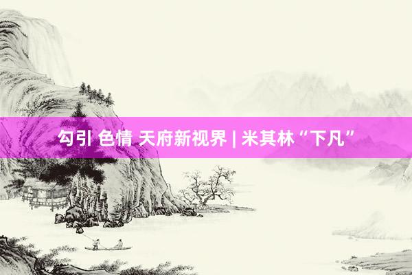 勾引 色情 天府新视界 | 米其林“下凡”