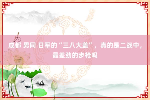 成都 男同 日军的“三八大盖”，真的是二战中，最差劲的步枪吗