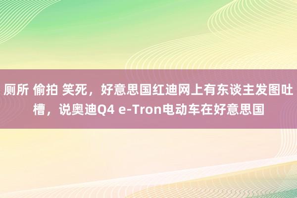 厕所 偷拍 笑死，好意思国红迪网上有东谈主发图吐槽，说奥迪Q4 e-Tron电动车在好意思国