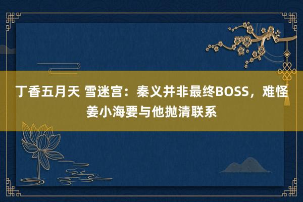 丁香五月天 雪迷宫：秦义并非最终BOSS，难怪姜小海要与他抛清联系
