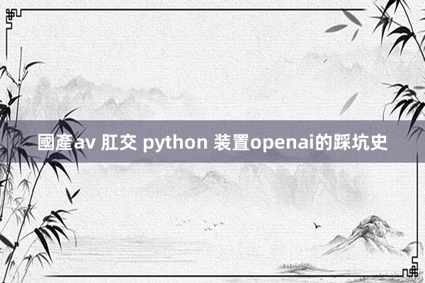 國產av 肛交 python 装置openai的踩坑史