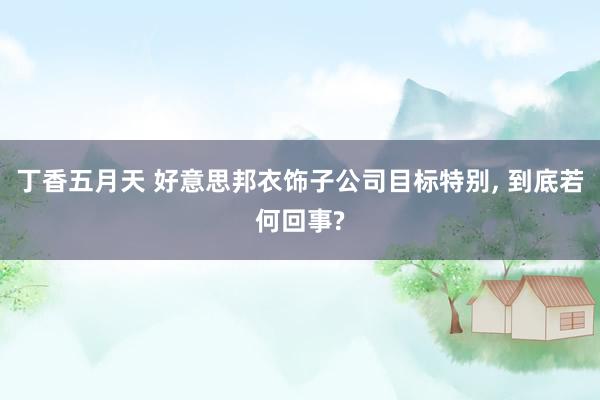 丁香五月天 好意思邦衣饰子公司目标特别， 到底若何回事?
