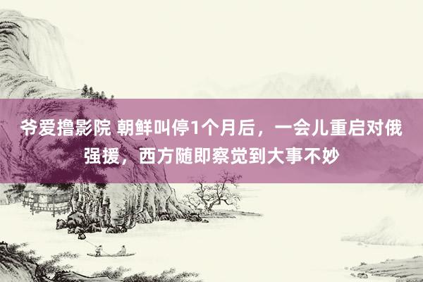 爷爱撸影院 朝鲜叫停1个月后，一会儿重启对俄强援，西方随即察觉到大事不妙