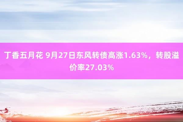 丁香五月花 9月27日东风转债高涨1.63%，转股溢价率27.03%