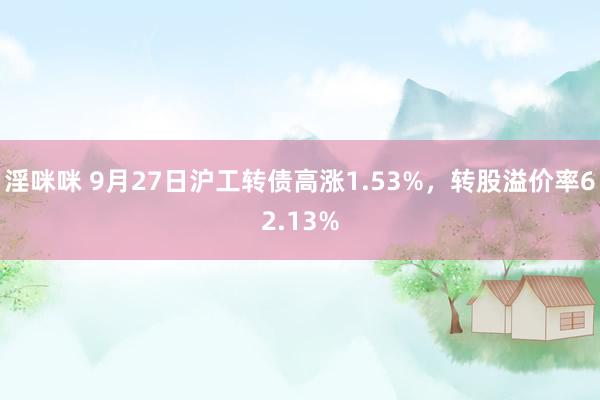 淫咪咪 9月27日沪工转债高涨1.53%，转股溢价率62.13%