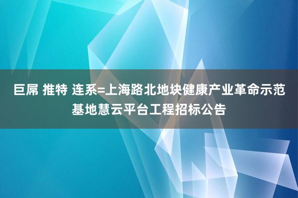 巨屌 推特 连系=上海路北地块健康产业革命示范基地慧云平台工程招标公告