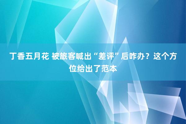 丁香五月花 被旅客喊出“差评”后咋办？这个方位给出了范本