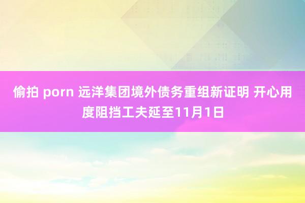 偷拍 porn 远洋集团境外债务重组新证明 开心用度阻挡工夫延至11月1日