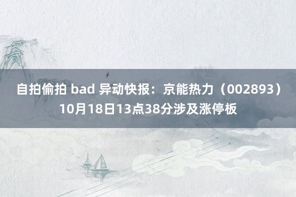 自拍偷拍 bad 异动快报：京能热力（002893）10月18日13点38分涉及涨停板