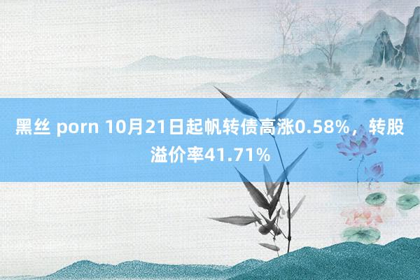 黑丝 porn 10月21日起帆转债高涨0.58%，转股溢价率41.71%