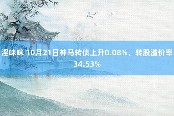 淫咪咪 10月21日神马转债上升0.08%，转股溢价率34.53%