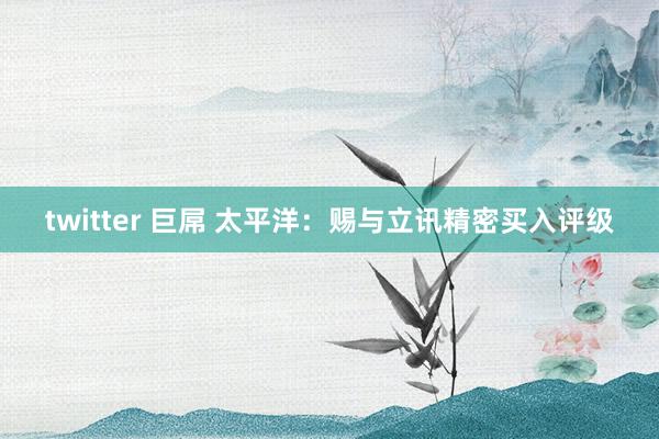 twitter 巨屌 太平洋：赐与立讯精密买入评级