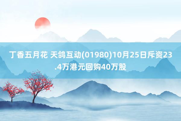 丁香五月花 天鸽互动(01980)10月25日斥资23.4万港元回购40万股