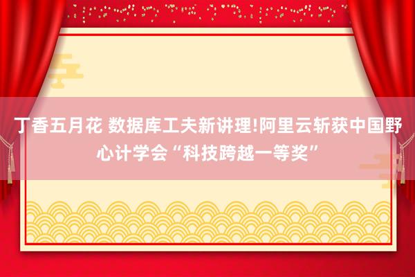 丁香五月花 数据库工夫新讲理!阿里云斩获中国野心计学会“科技跨越一等奖”