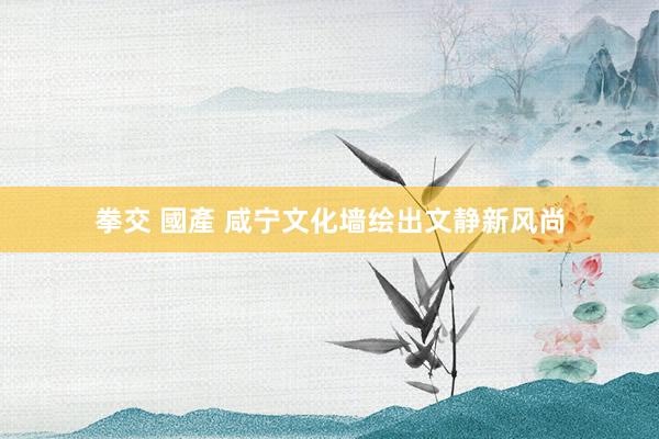拳交 國產 咸宁文化墙绘出文静新风尚