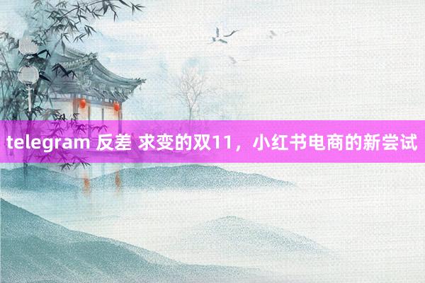 telegram 反差 求变的双11，小红书电商的新尝试