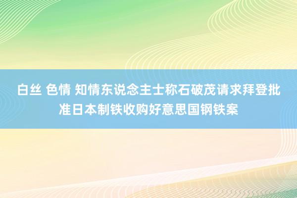 白丝 色情 知情东说念主士称石破茂请求拜登批准日本制铁收购好意思国钢铁案