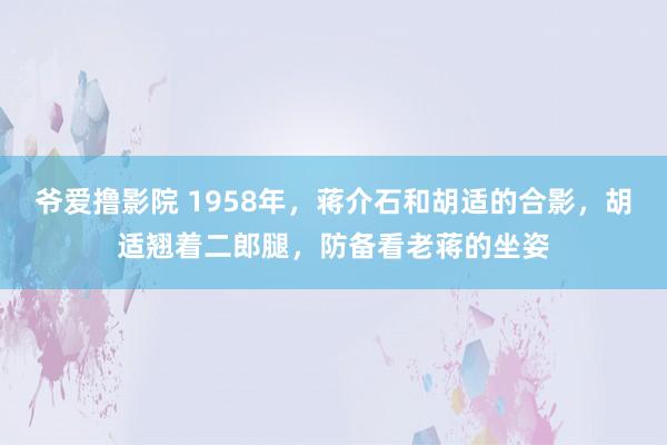 爷爱撸影院 1958年，蒋介石和胡适的合影，胡适翘着二郎腿，防备看老蒋的坐姿