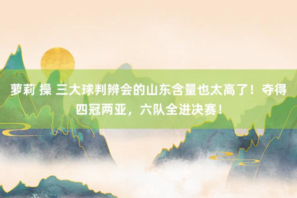 萝莉 操 三大球判辨会的山东含量也太高了！夺得四冠两亚，六队全进决赛！