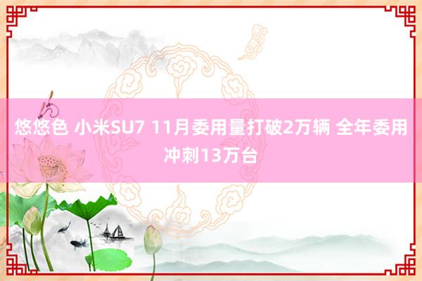 悠悠色 小米SU7 11月委用量打破2万辆 全年委用冲刺13万台