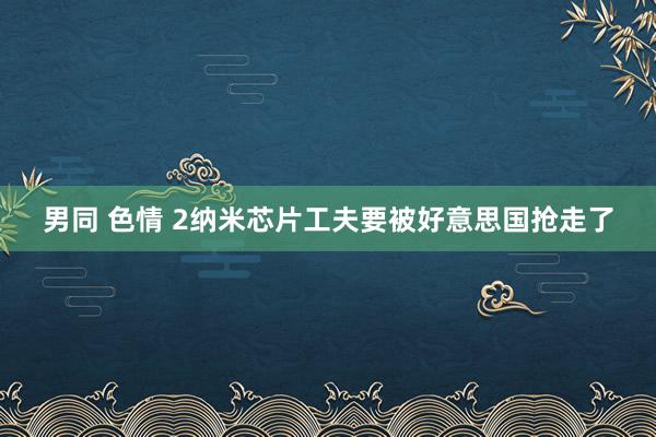 男同 色情 2纳米芯片工夫要被好意思国抢走了