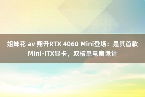 姐妹花 av 翔升RTX 4060 Mini登场：是其首款Mini-ITX显卡，双槽单电扇诡计