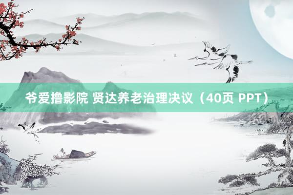 爷爱撸影院 贤达养老治理决议（40页 PPT）