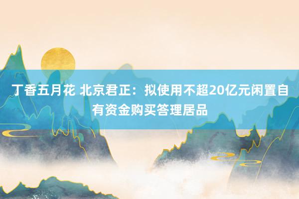 丁香五月花 北京君正：拟使用不超20亿元闲置自有资金购买答理居品