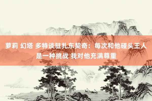 萝莉 幻塔 多特谈驻扎东契奇：每次和他碰头王人是一种挑战 我对他充满尊重