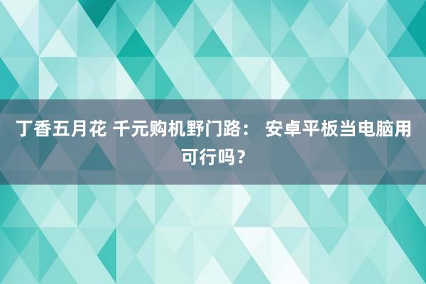 丁香五月花 千元购机野门路： 安卓平板当电脑用可行吗？