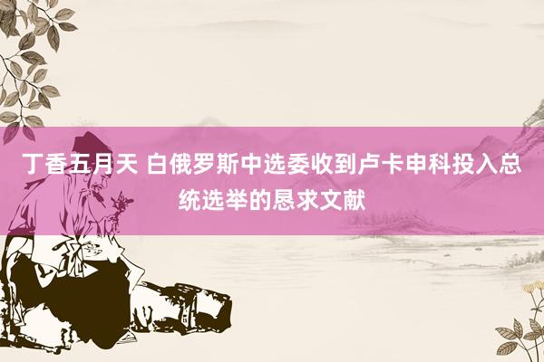 丁香五月天 白俄罗斯中选委收到卢卡申科投入总统选举的恳求文献