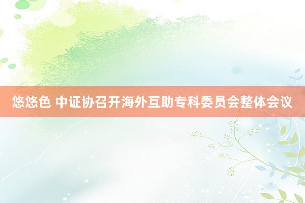 悠悠色 中证协召开海外互助专科委员会整体会议