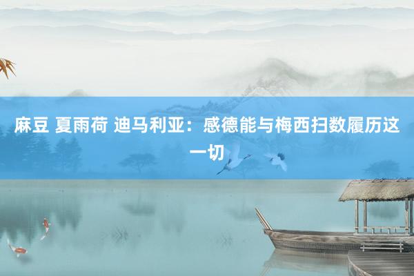 麻豆 夏雨荷 迪马利亚：感德能与梅西扫数履历这一切