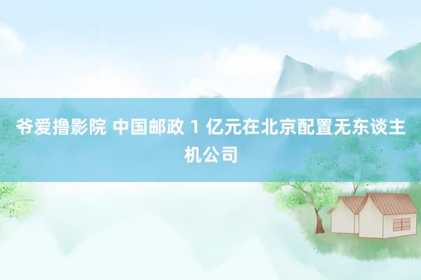 爷爱撸影院 中国邮政 1 亿元在北京配置无东谈主机公司