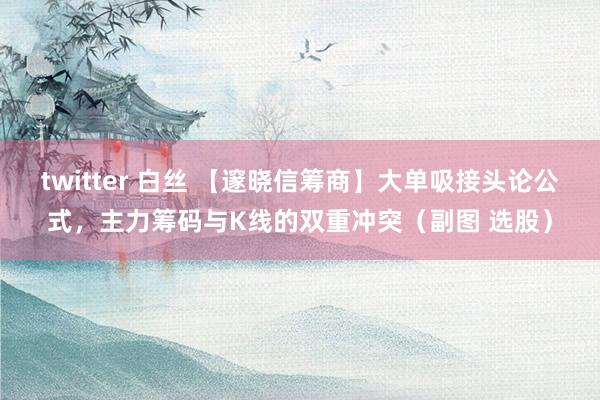 twitter 白丝 【邃晓信筹商】大单吸接头论公式，主力筹码与K线的双重冲突（副图 选股）