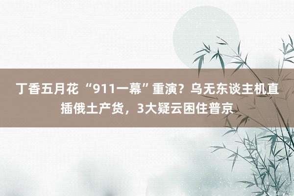 丁香五月花 “911一幕”重演？乌无东谈主机直插俄土产货，3大疑云困住普京