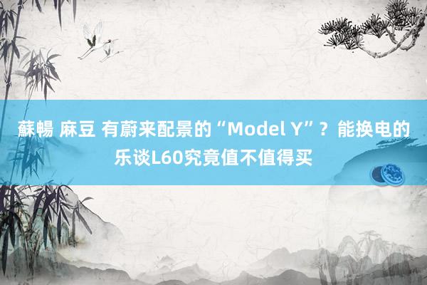 蘇暢 麻豆 有蔚来配景的“Model Y”?能换电的乐谈L60究竟值不值得买