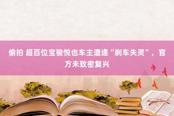 偷拍 超百位宝骏悦也车主遭逢“刹车失灵”，官方未致密复兴