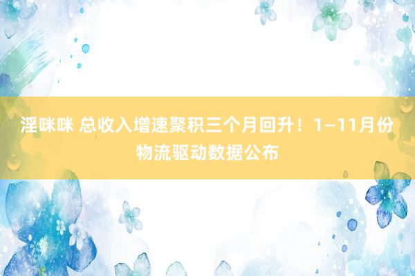 淫咪咪 总收入增速聚积三个月回升！1—11月份物流驱动数据公布