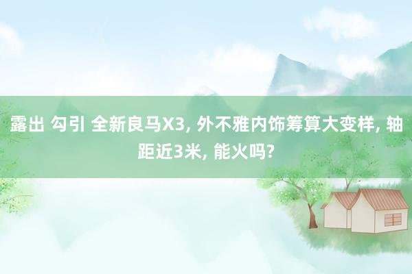 露出 勾引 全新良马X3， 外不雅内饰筹算大变样， 轴距近3米， 能火吗?