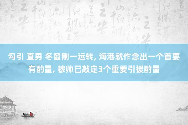 勾引 直男 冬窗刚一运转， 海港就作念出一个首要有酌量， 穆帅已敲定3个重要引援酌量