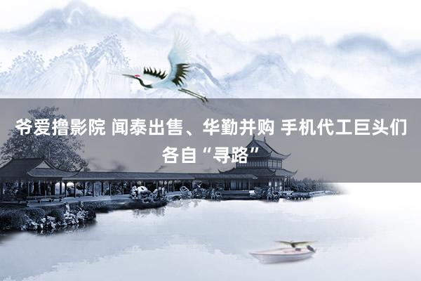 爷爱撸影院 闻泰出售、华勤并购 手机代工巨头们各自“寻路”