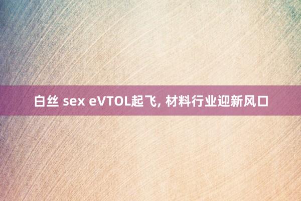 白丝 sex eVTOL起飞， 材料行业迎新风口