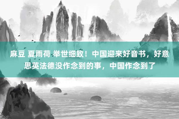 麻豆 夏雨荷 举世细致！中国迎来好音书，好意思英法德没作念到的事，中国作念到了