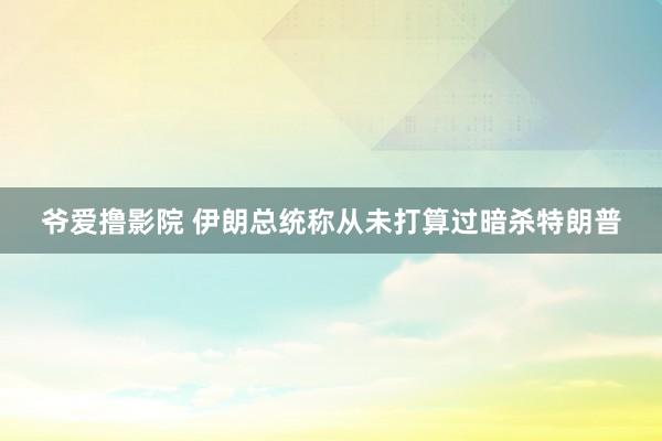 爷爱撸影院 伊朗总统称从未打算过暗杀特朗普