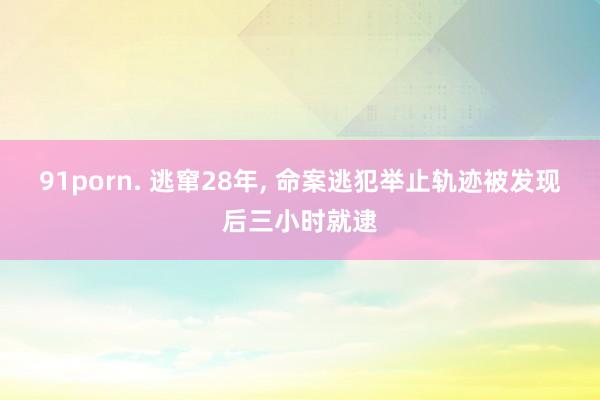 91porn. 逃窜28年， 命案逃犯举止轨迹被发现后三小时就逮