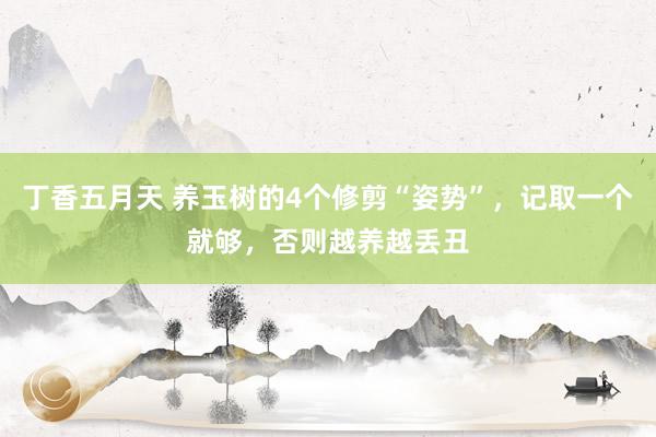 丁香五月天 养玉树的4个修剪“姿势”，记取一个就够，否则越养越丢丑