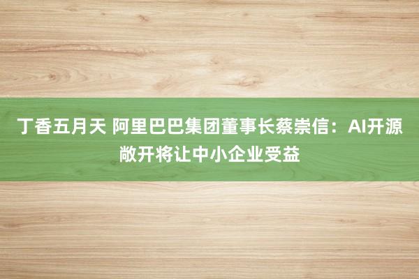 丁香五月天 阿里巴巴集团董事长蔡崇信：AI开源敞开将让中小企业受益