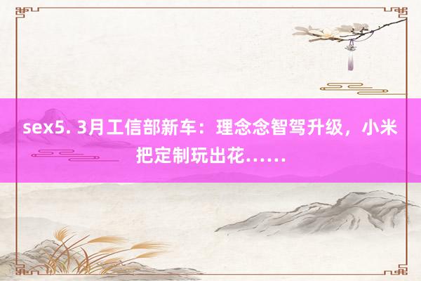sex5. 3月工信部新车：理念念智驾升级，小米把定制玩出花……