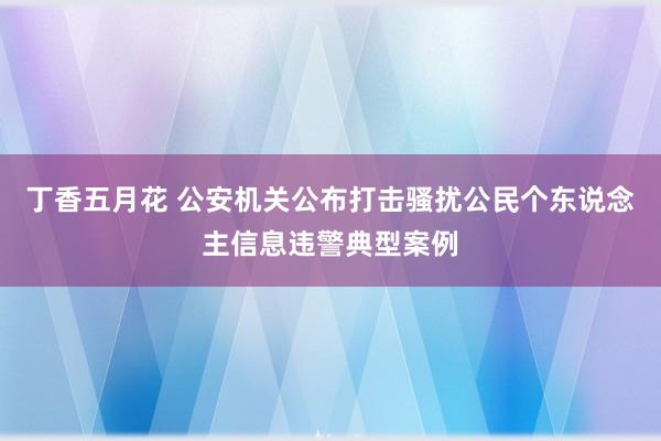 丁香五月花 公安机关公布打击骚扰公民个东说念主信息违警典型案例